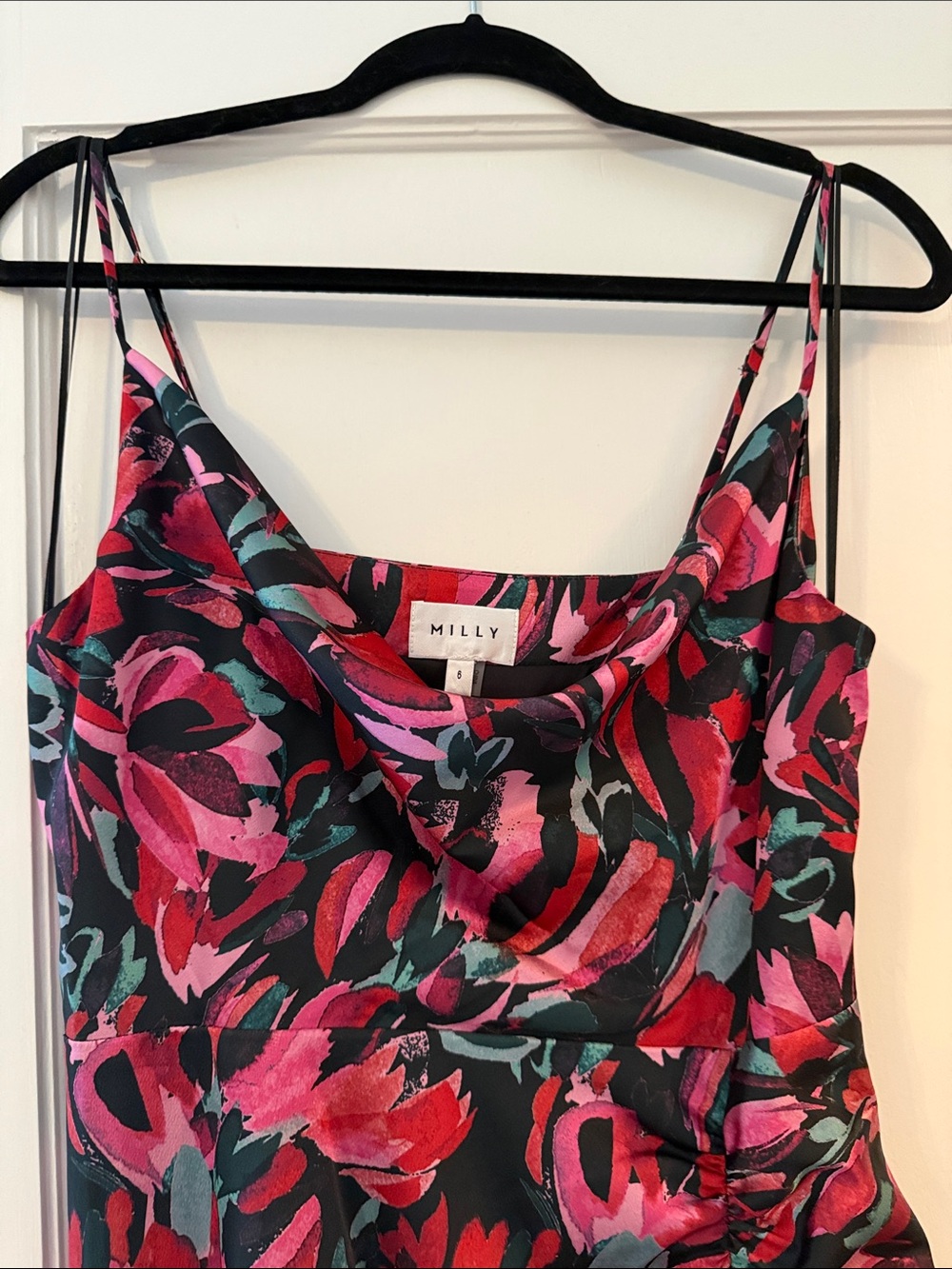 Milly silky feel dress with leg slit size 6